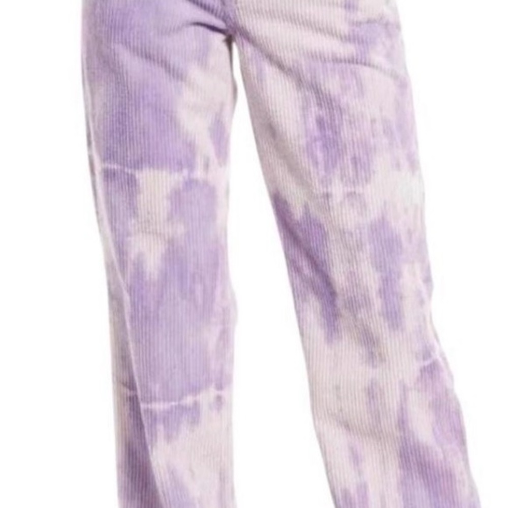 Free People Lavender Tie-Dye Flare Jeans